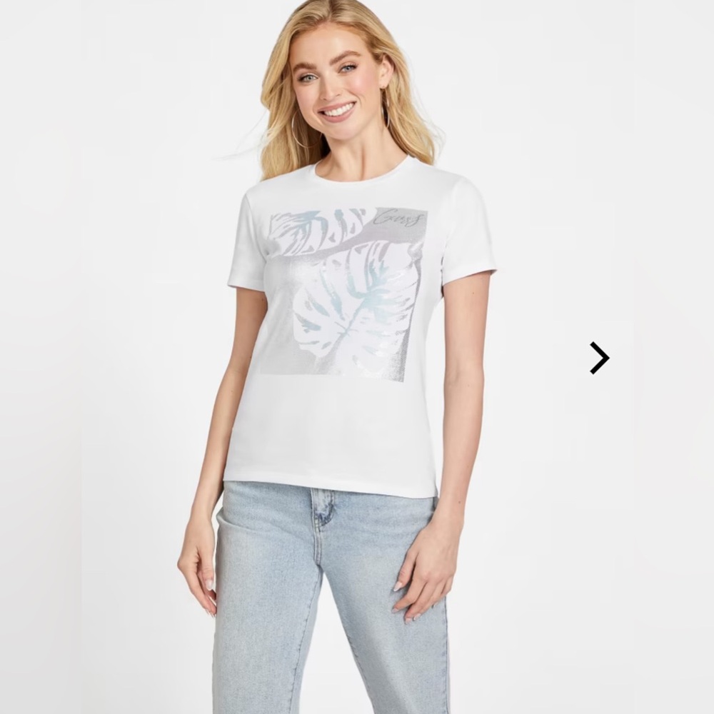 NWT GUESS FACTORY Ruby Metallic Tee SIZE XS